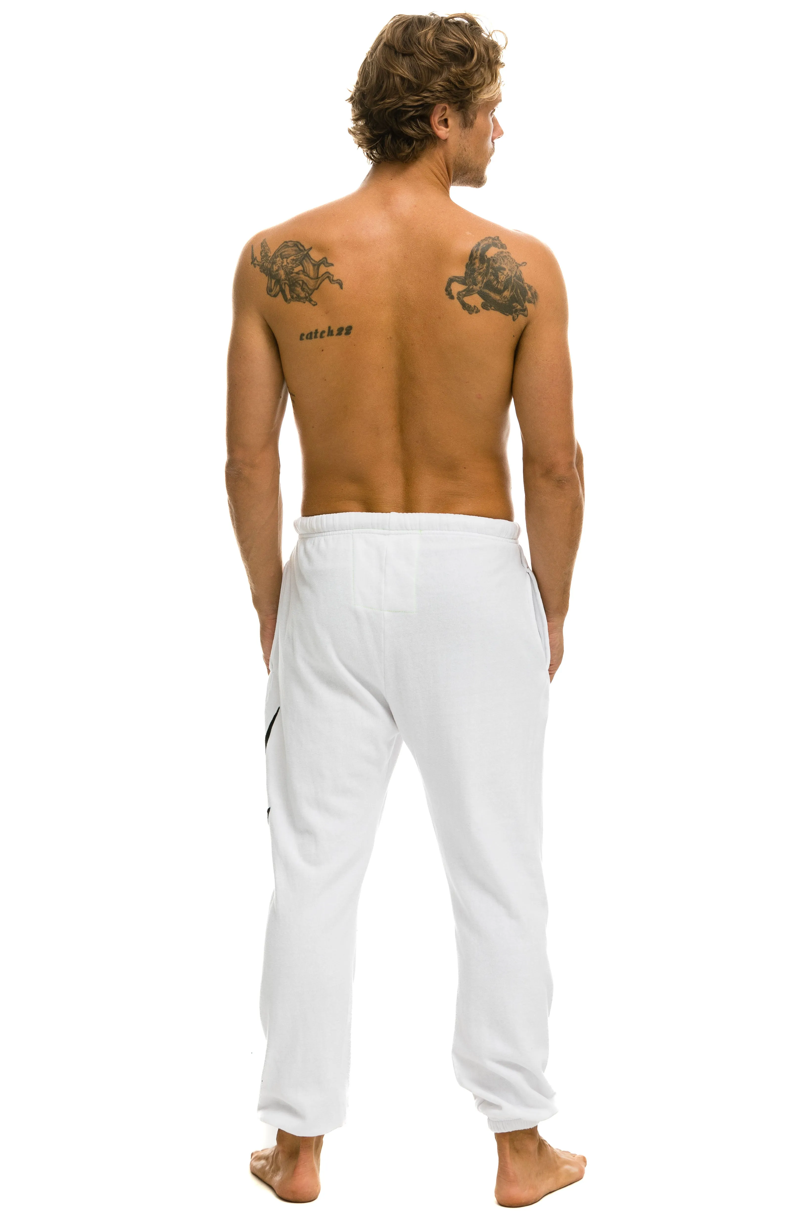 BOLT STITCH SWEATPANTS - WHITE // BLACK