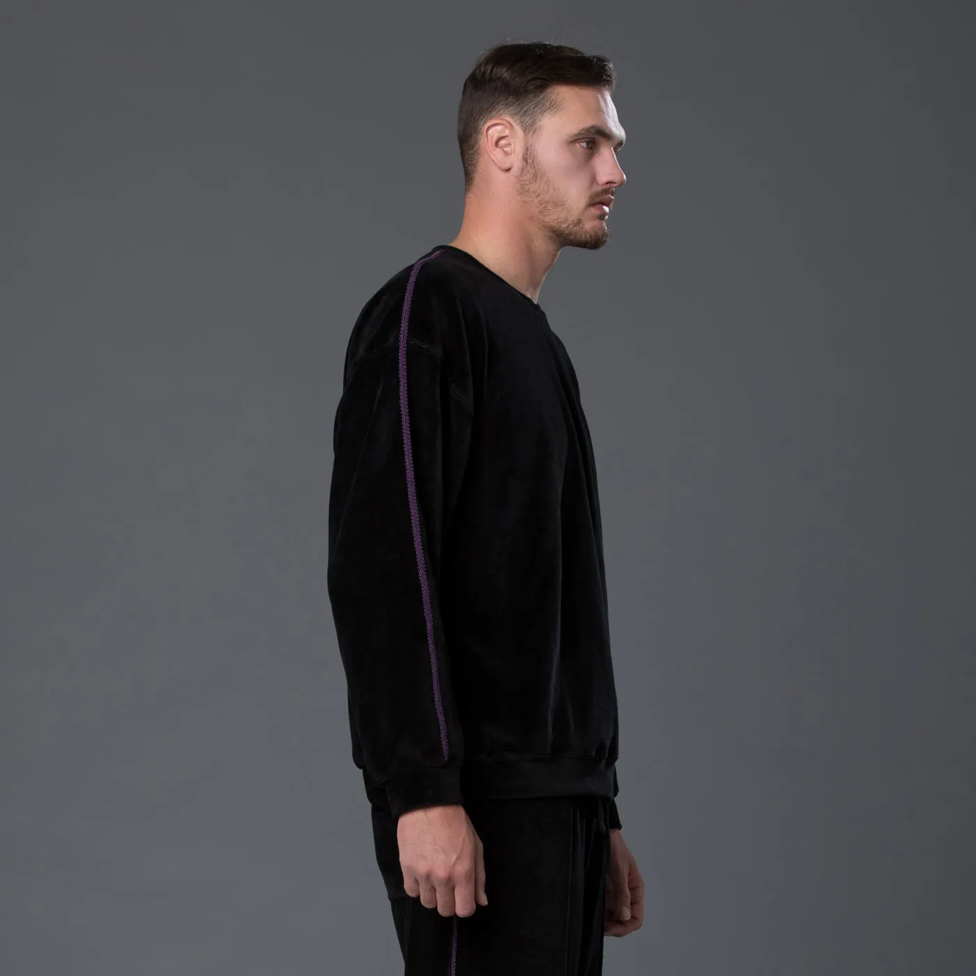 Braided Velour Crewneck Sweatshirt