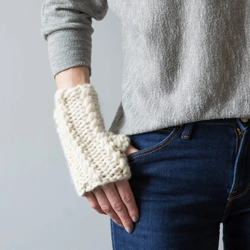 Cable Hat and Mitts Knitting Kit