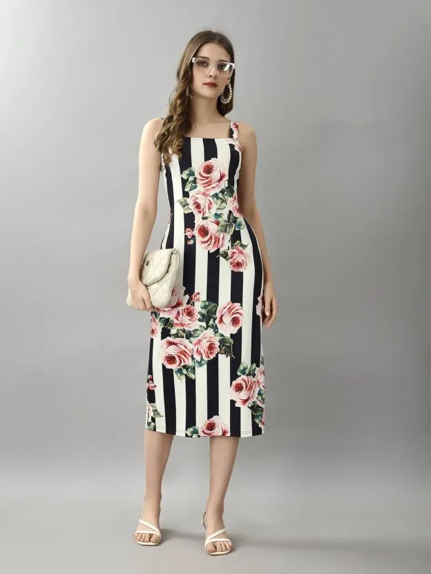 Chic Blossom Bodycon Dress