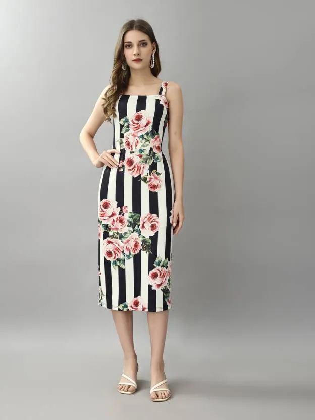 Chic Blossom Bodycon Dress