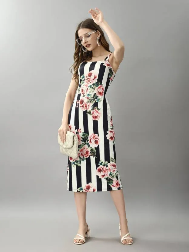 Chic Blossom Bodycon Dress