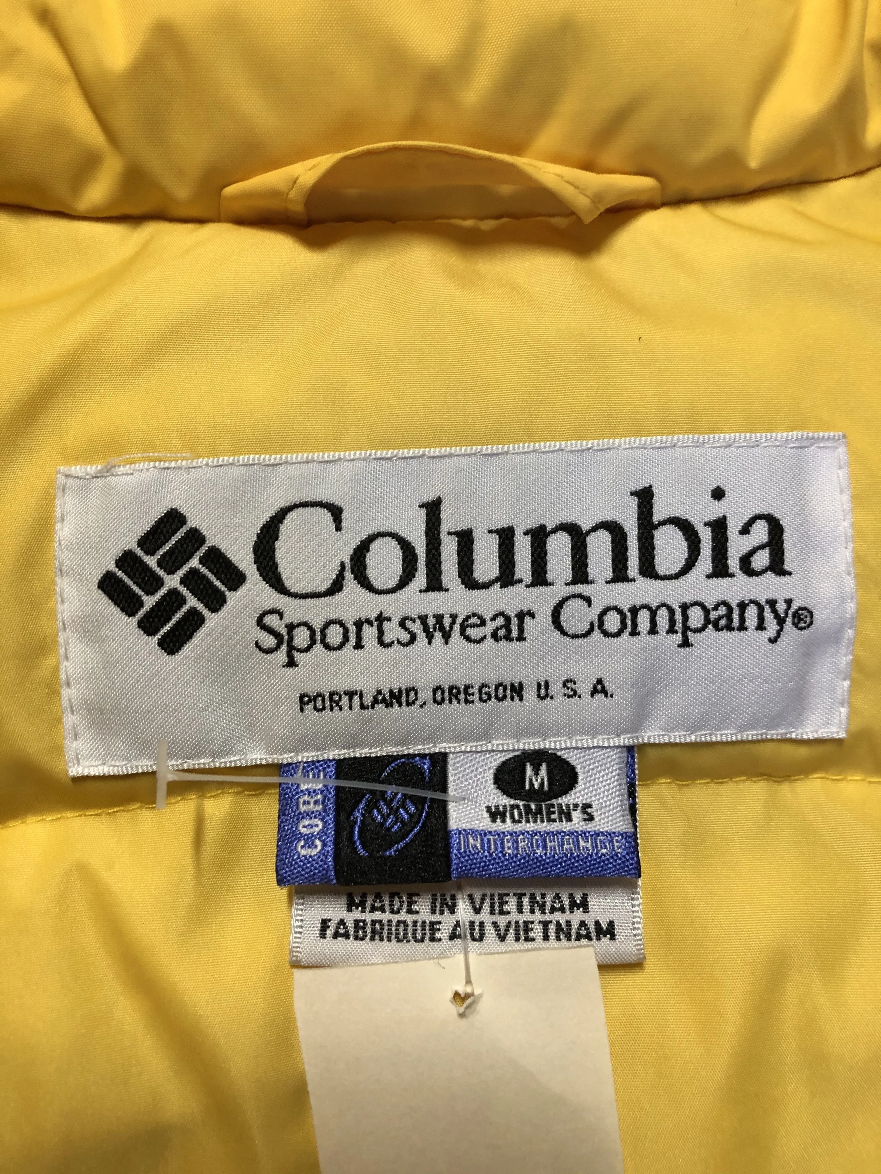 Columbia Yellow Down Filled Puffer Vest, SOLD