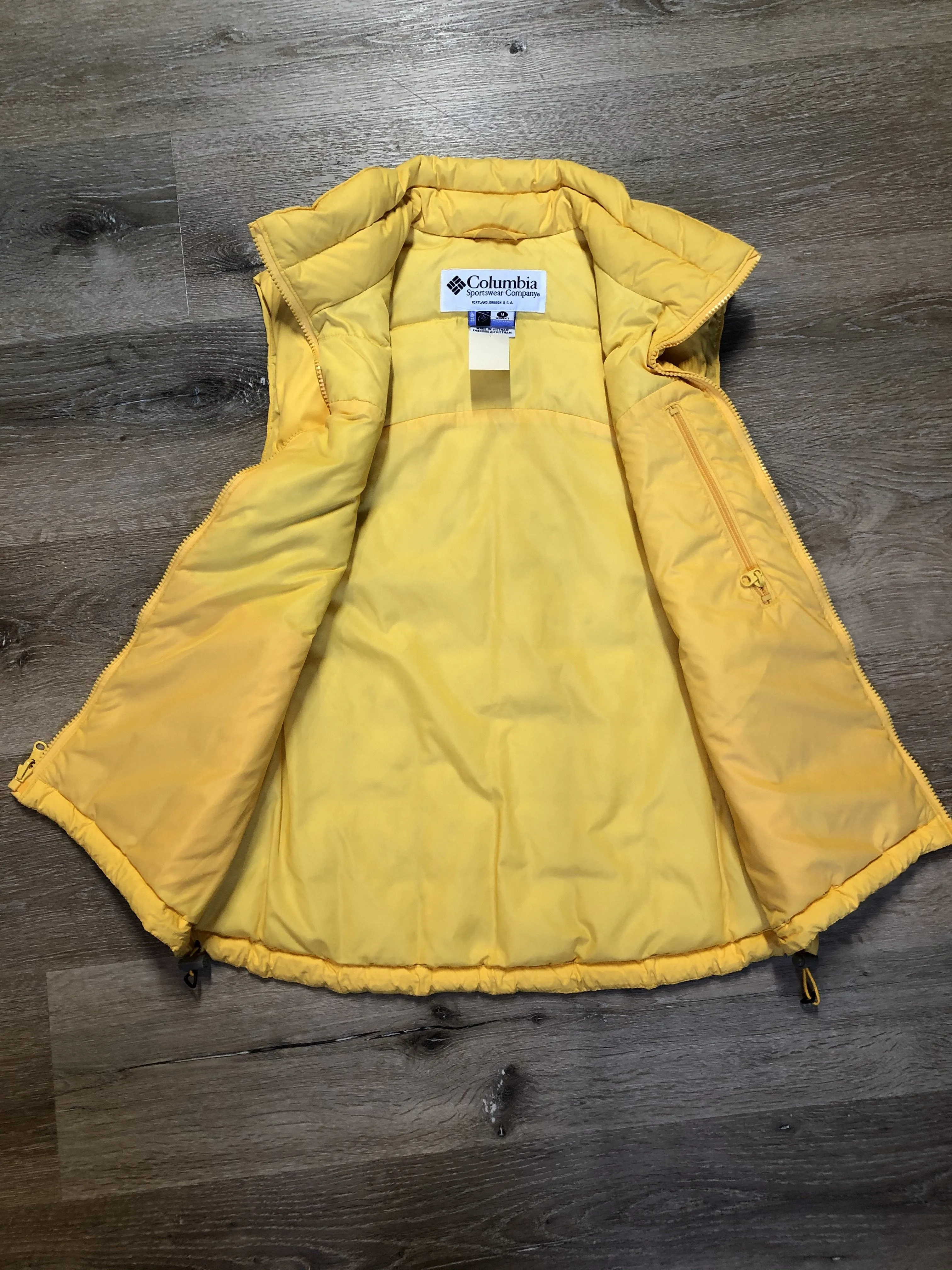 Columbia Yellow Down Filled Puffer Vest, SOLD