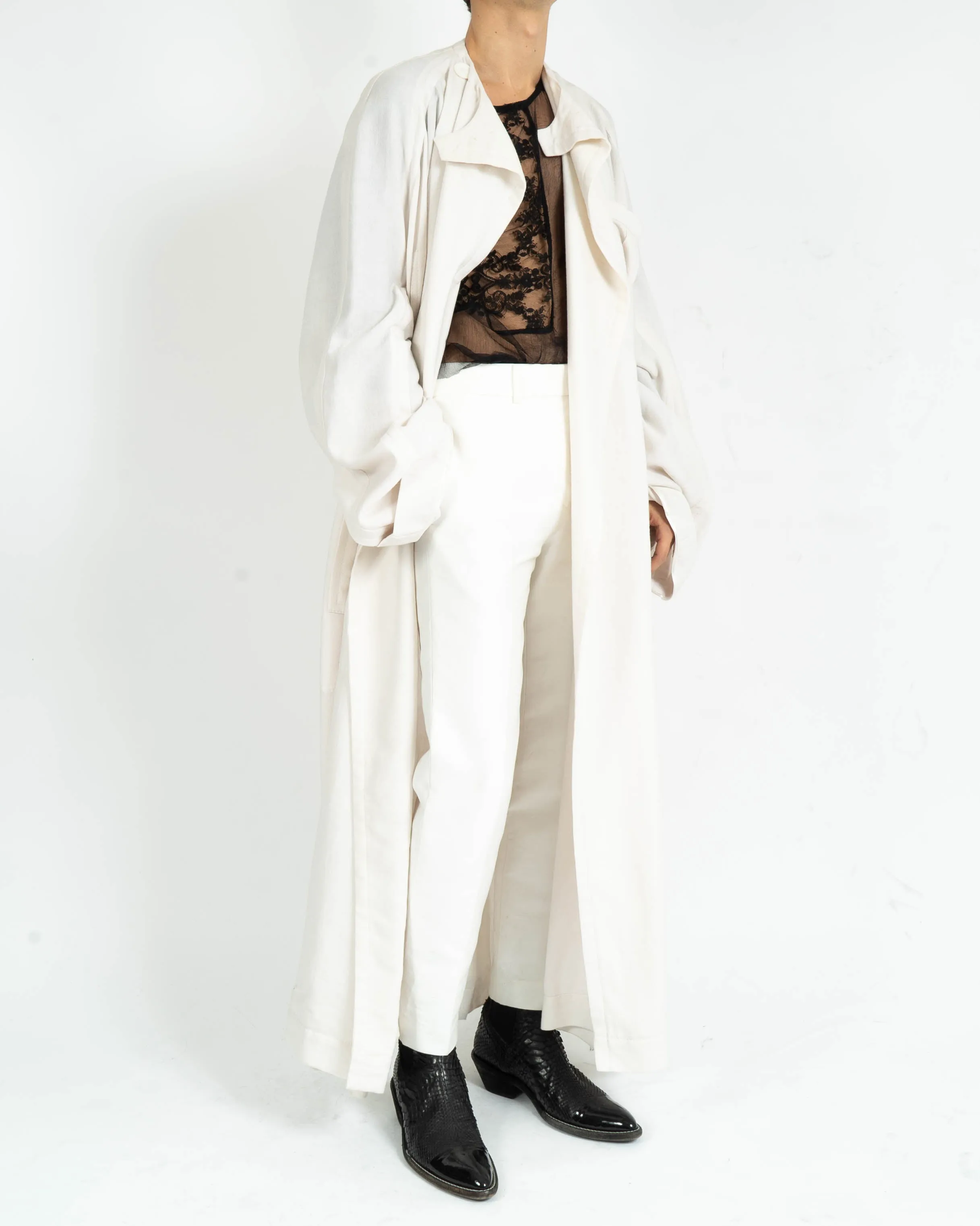 FW17 White Oversized Wool Overcoat