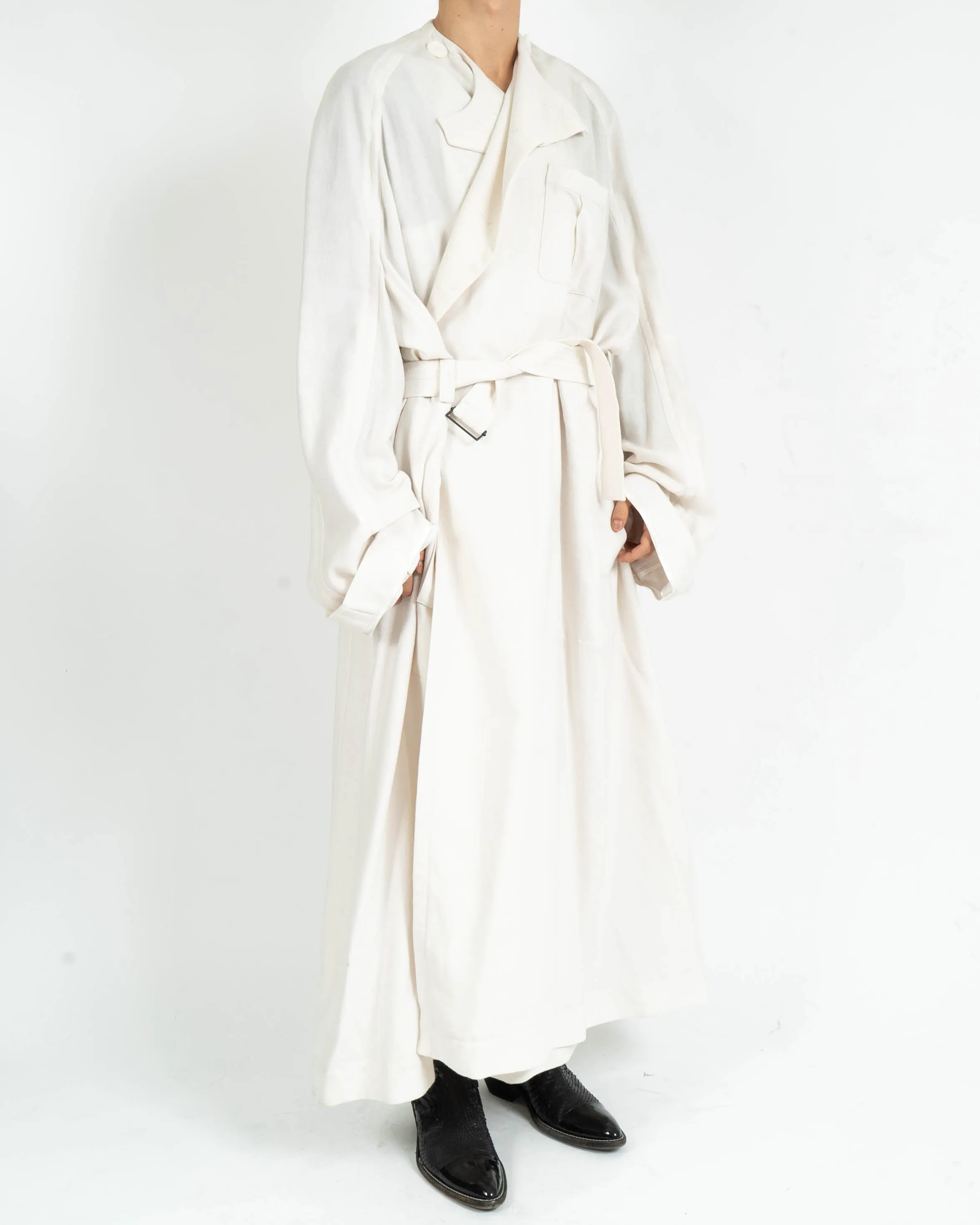 FW17 White Oversized Wool Overcoat
