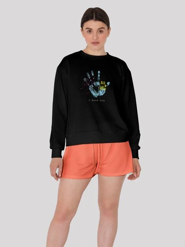 I Woof You Black Women's Sweatshirt
