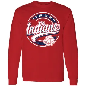 Jim Ned Indians - Circle Script Long Sleeve T-Shirt