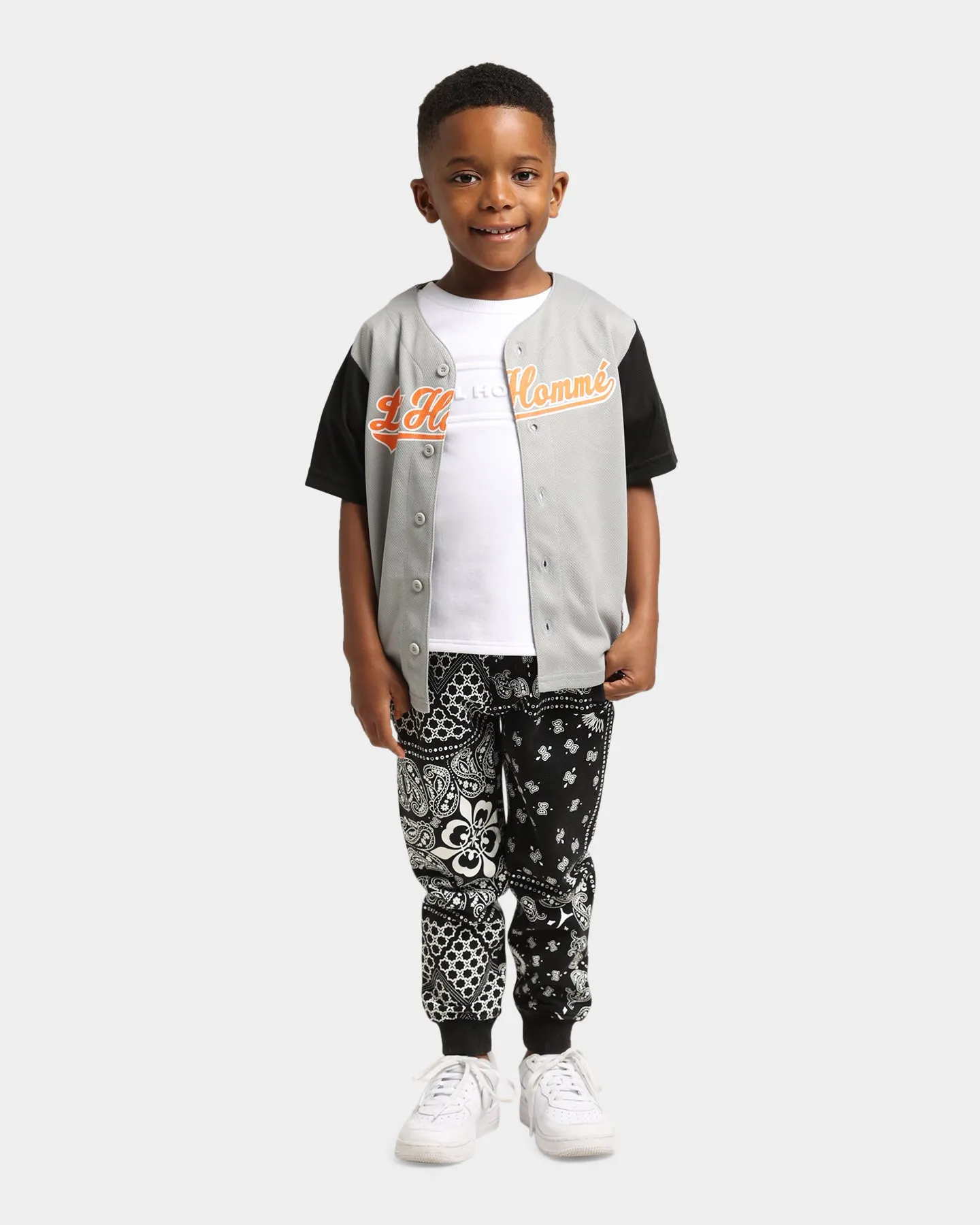Lil Homme Kids' Bandana Ultra Repeat Sweatpants Washed Black