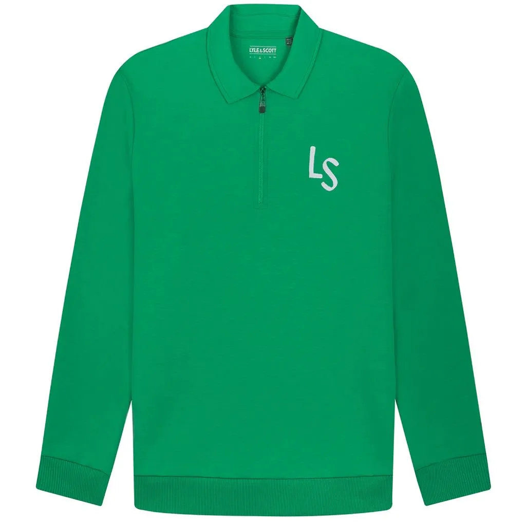LS Logo Quarter Zip Sweat Fairway Green - SS24