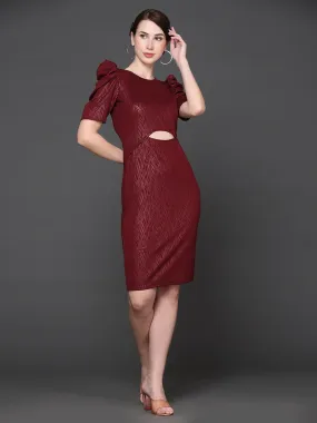 Maroon Cut-Out Bodycon Dress
