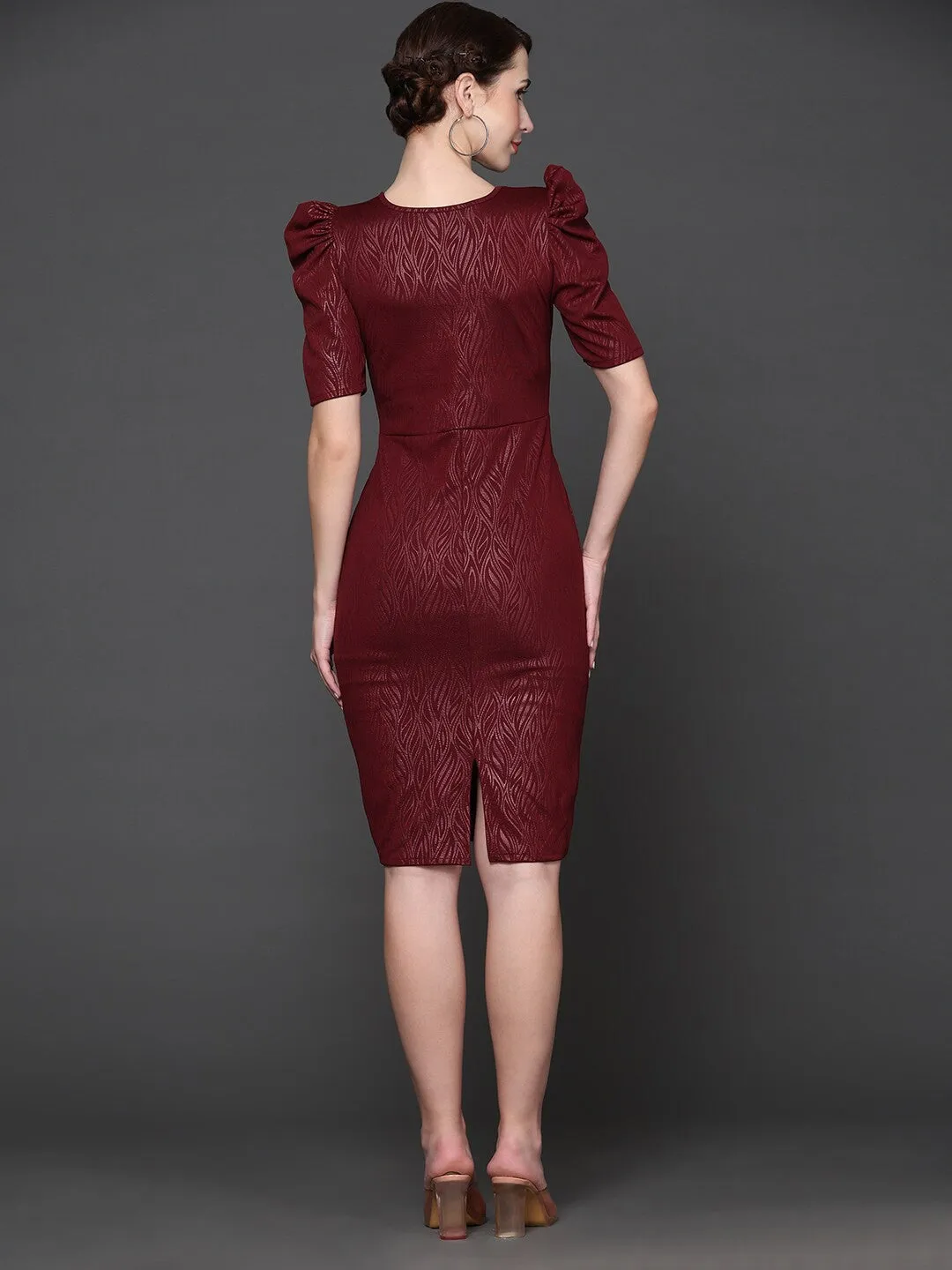 Maroon Cut-Out Bodycon Dress