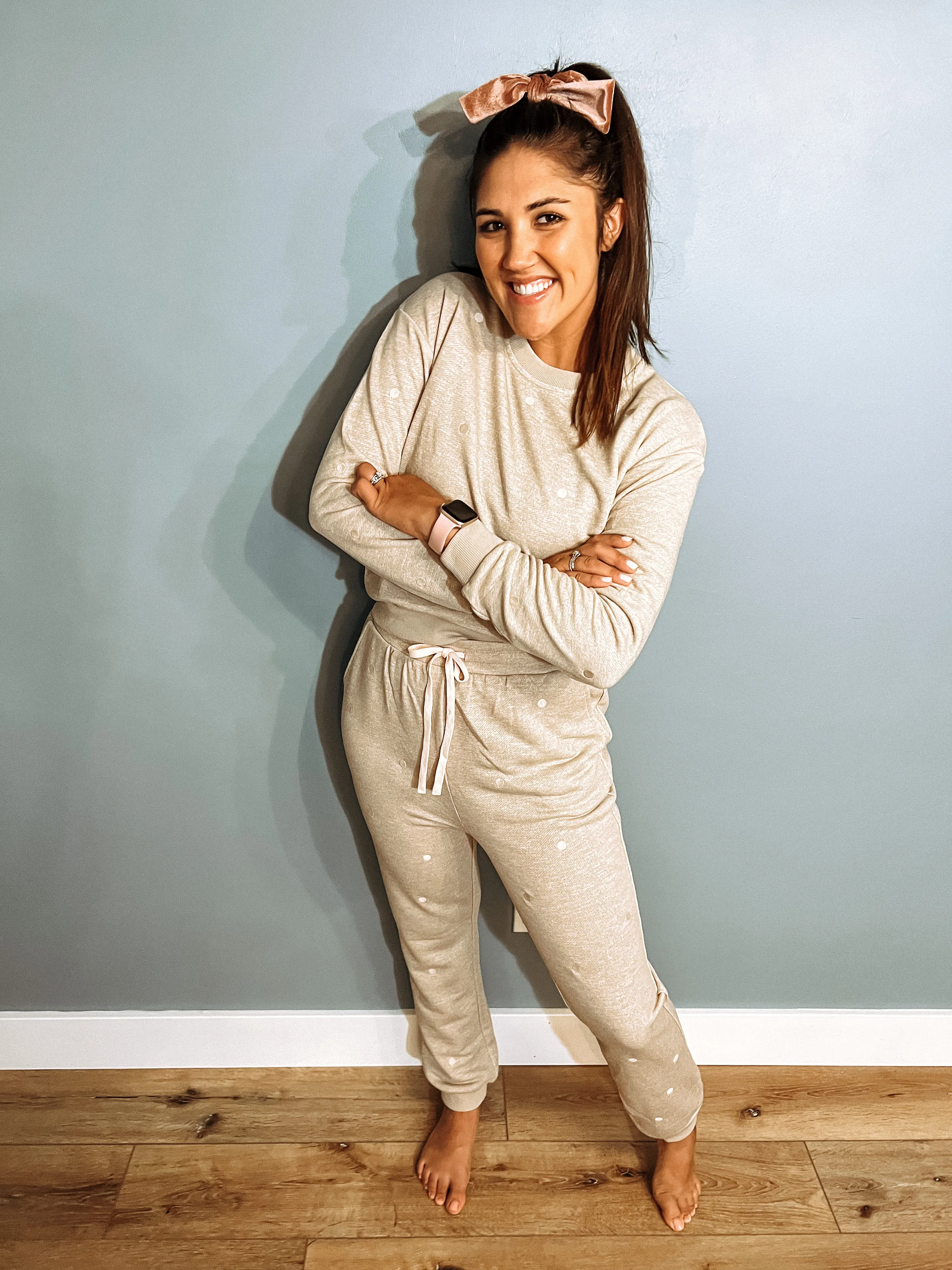 Oatmeal Dotted Sweatpants