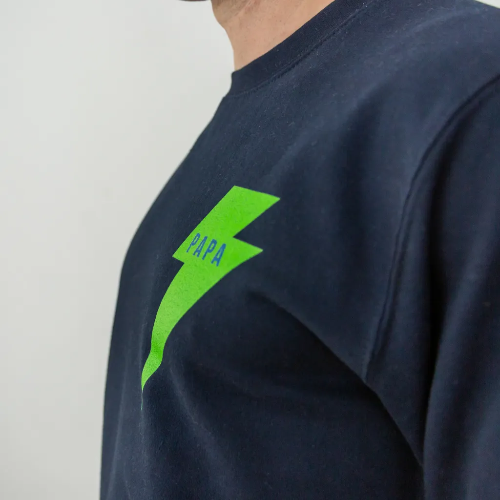Papa lightning bolt sweatshirt in Navy