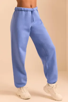 Petite Relaxed Fit Joggers in Cerulean Blue