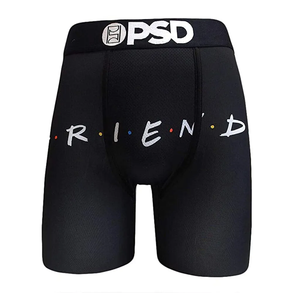 PSD Mens Stretch Wide Band Boxer Brief Friends Series Black Underwear - E31911093-BLK-XXL