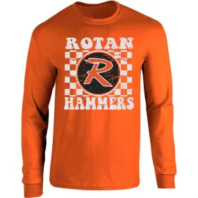 Rotan Yellowhammers - Checkered Long Sleeve T-Shirt