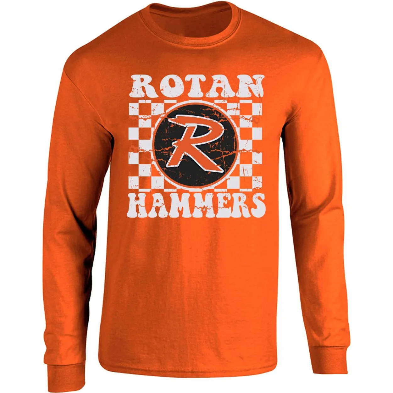 Rotan Yellowhammers - Checkered Long Sleeve T-Shirt