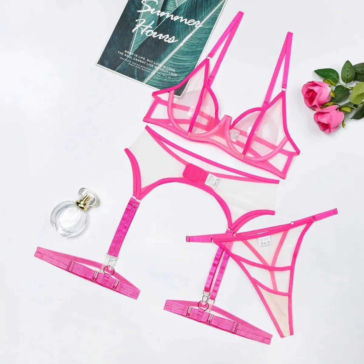 Sensual See-Through Lace Lingerie Set