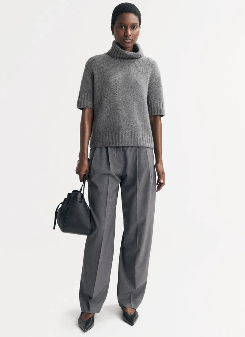 Short Sleeve Cashmere Turtleneck