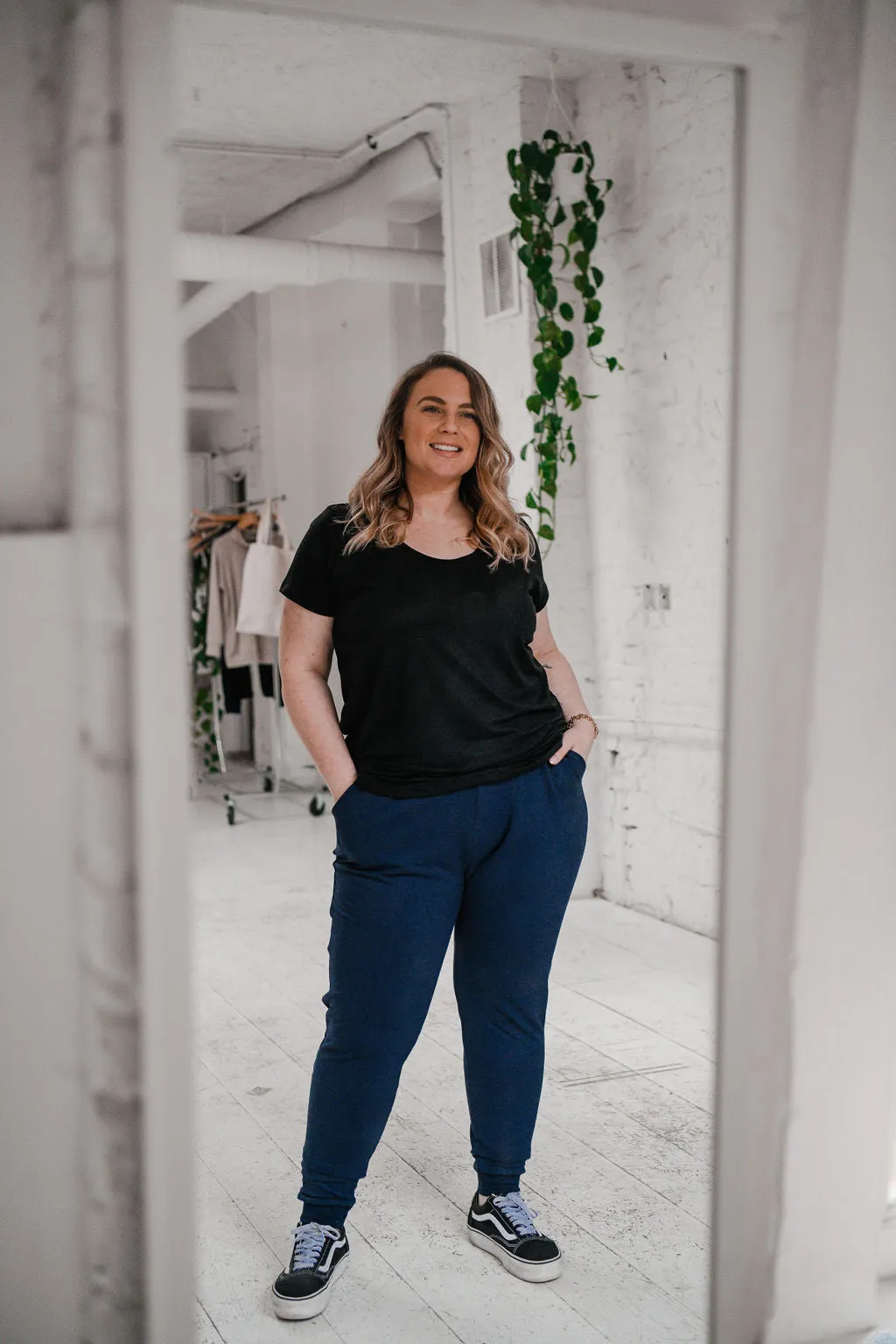 The Scoop Neck Perfect Tee in Black