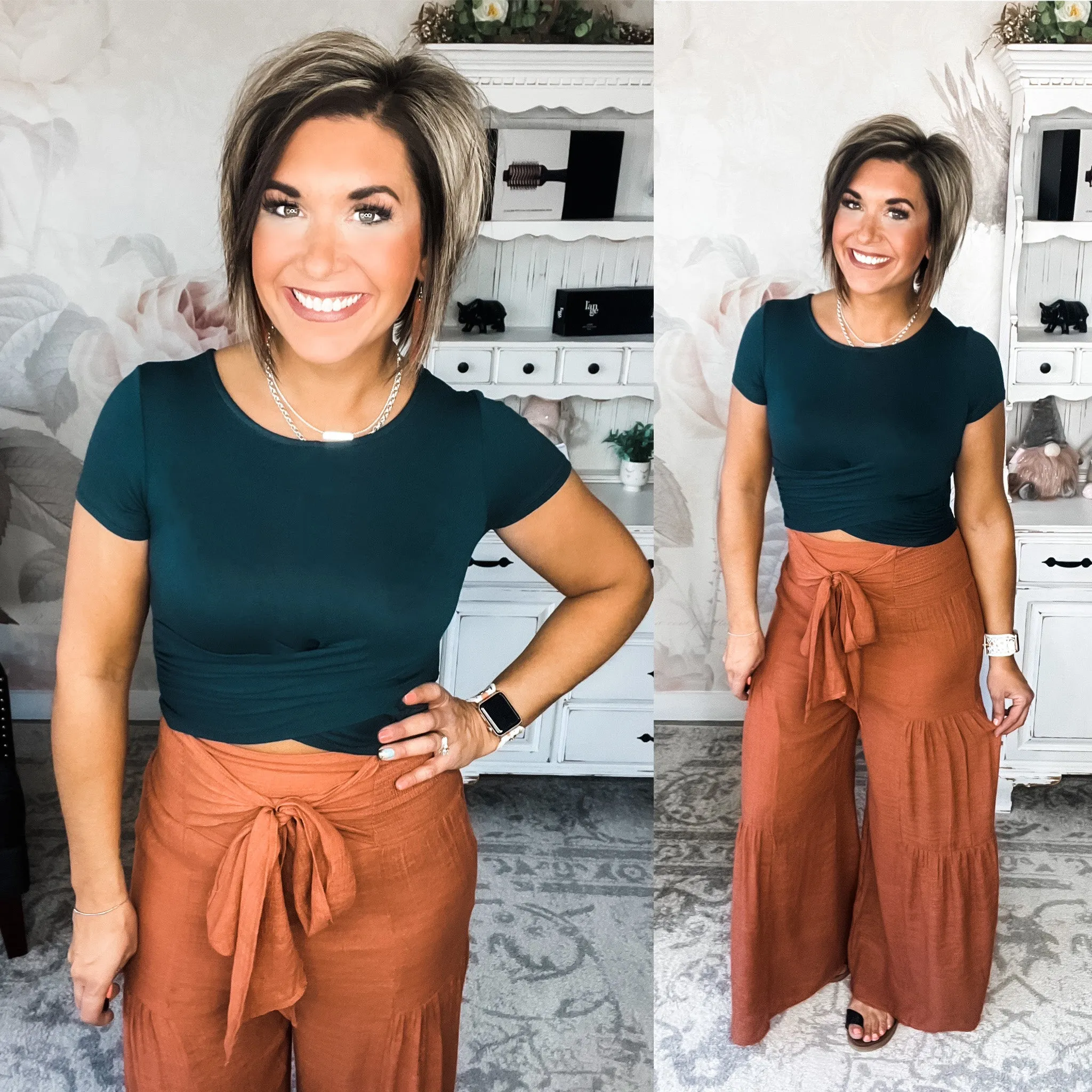 Tiered Boho Pants - Rust