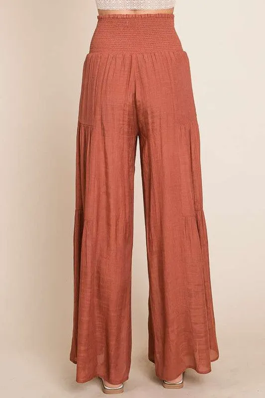 Tiered Boho Pants - Rust