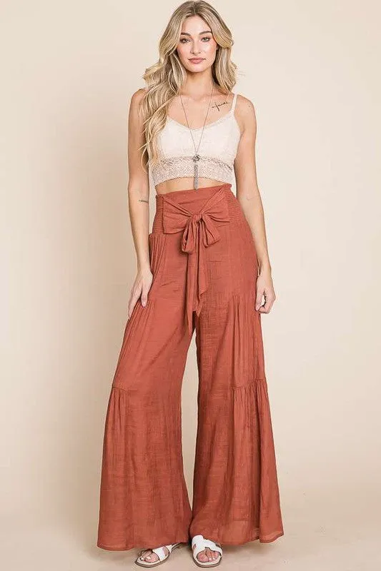 Tiered Boho Pants - Rust