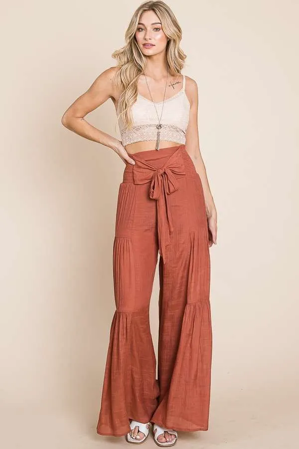 Tiered Boho Pants - Rust