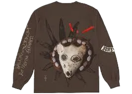 Travis Scott Reverse Jack Long Sleeve T-shirt Brown