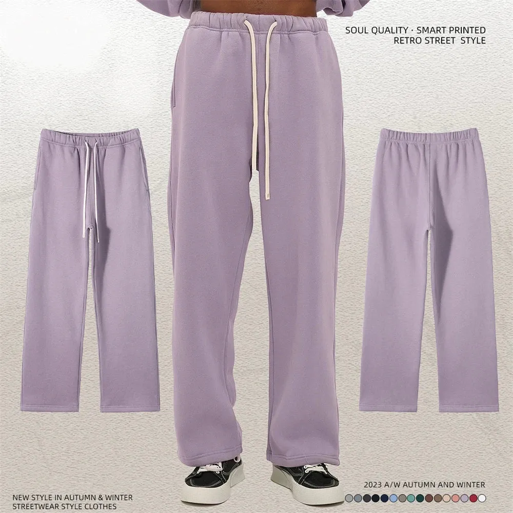 Unisex loose Winter wide leg pants Fleece joggers