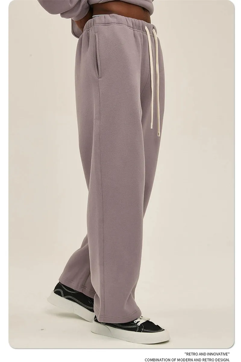 Unisex loose Winter wide leg pants Fleece joggers