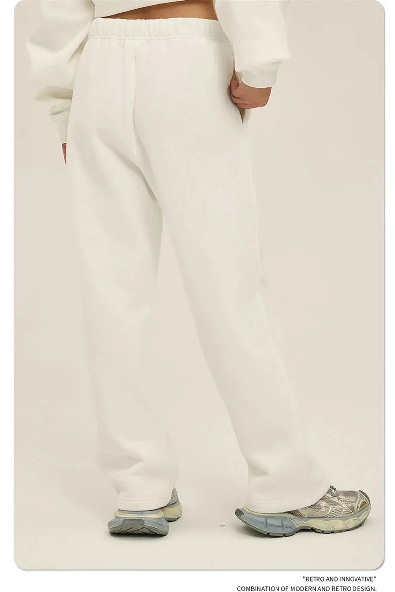 Unisex loose Winter wide leg pants Fleece joggers