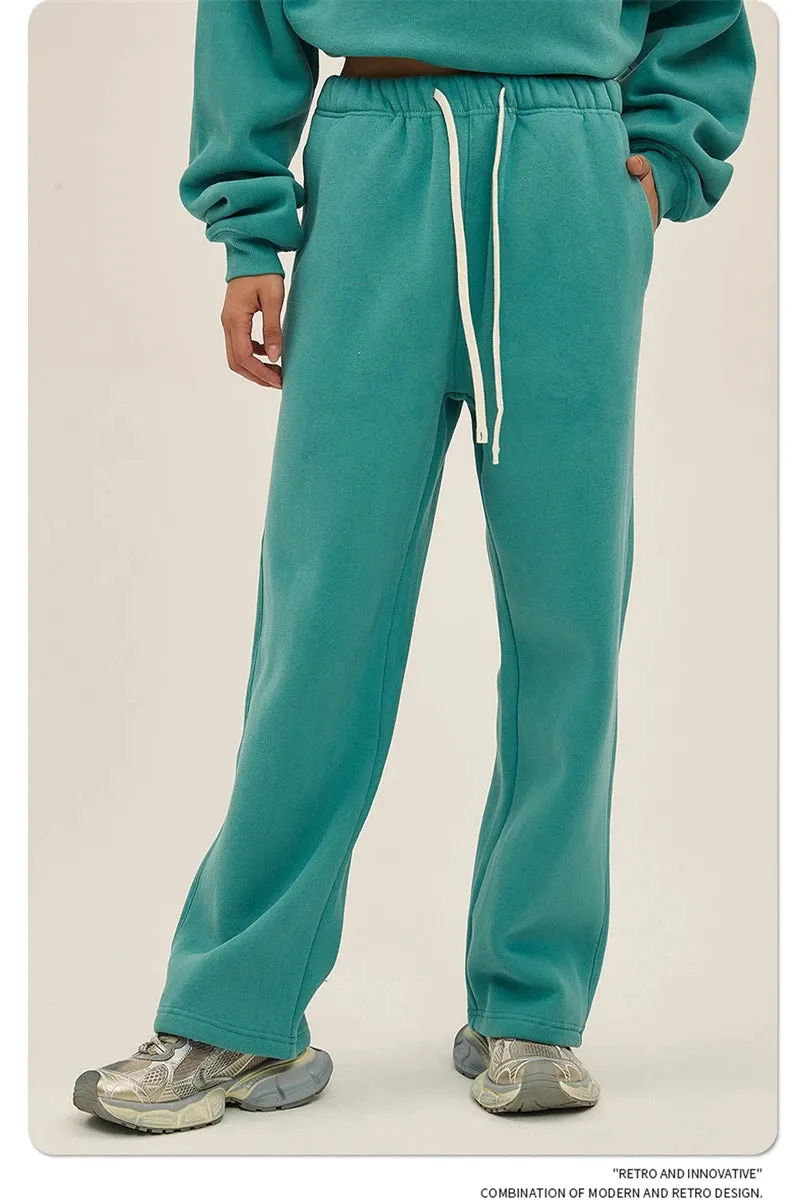 Unisex loose Winter wide leg pants Fleece joggers