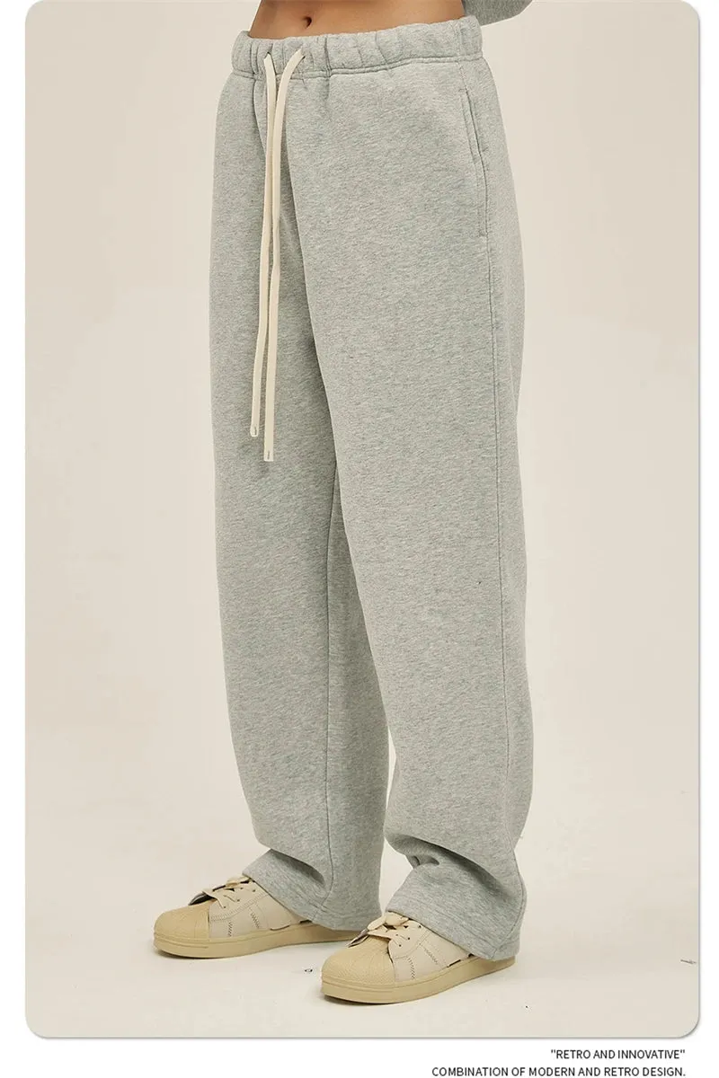 Unisex loose Winter wide leg pants Fleece joggers