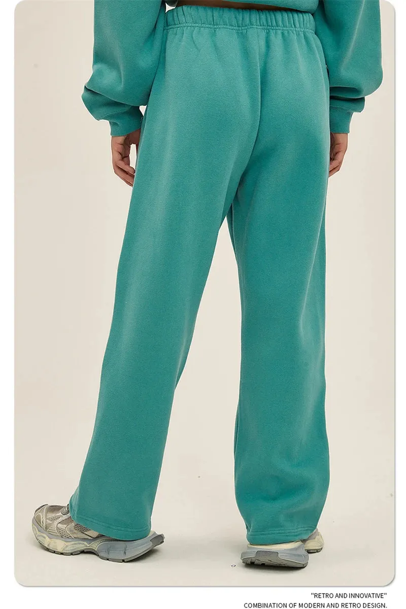 Unisex loose Winter wide leg pants Fleece joggers