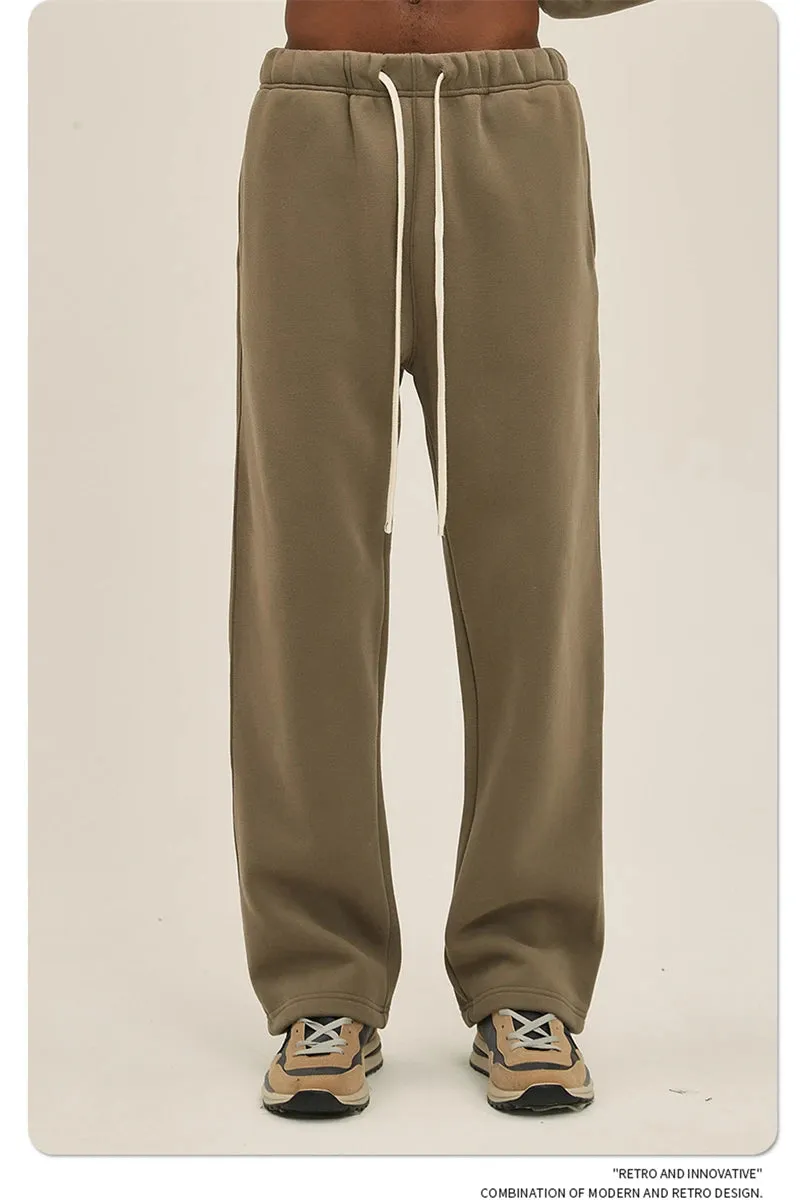 Unisex loose Winter wide leg pants Fleece joggers