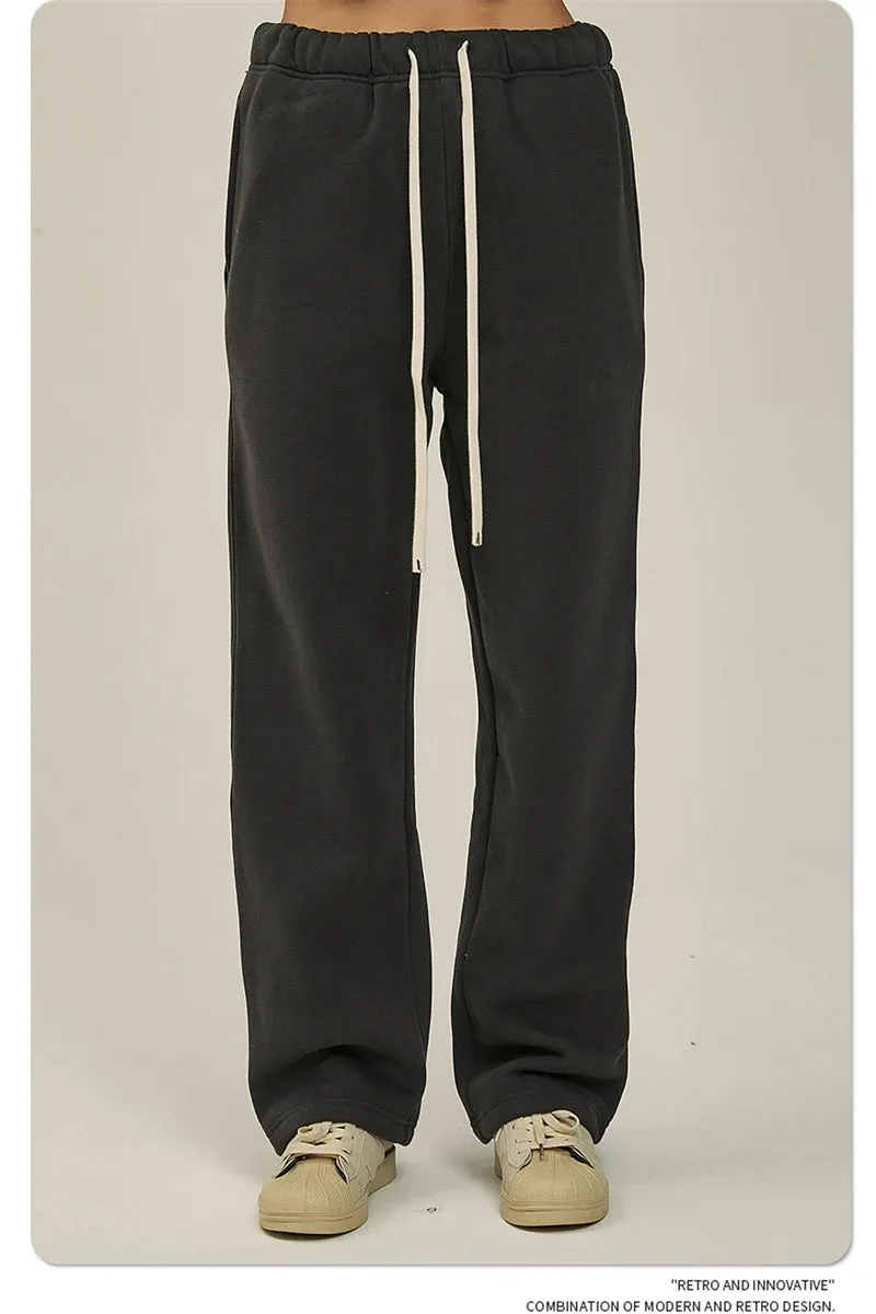 Unisex loose Winter wide leg pants Fleece joggers
