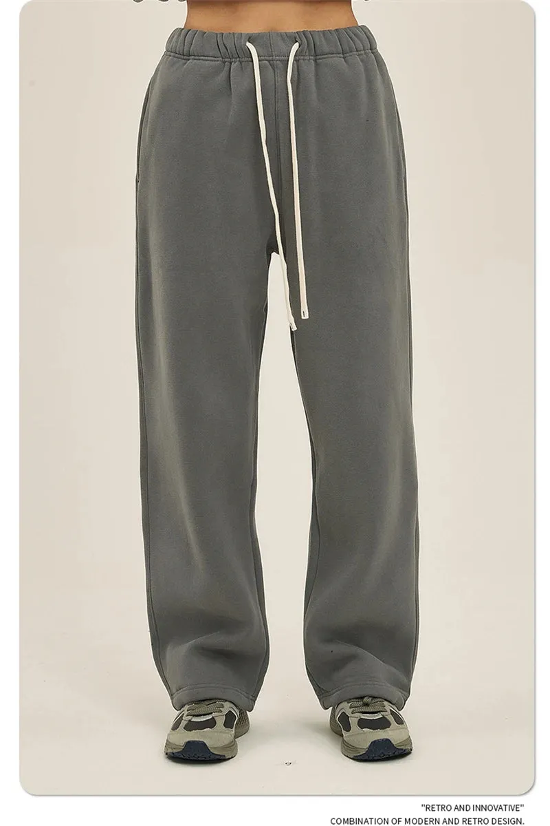 Unisex loose Winter wide leg pants Fleece joggers
