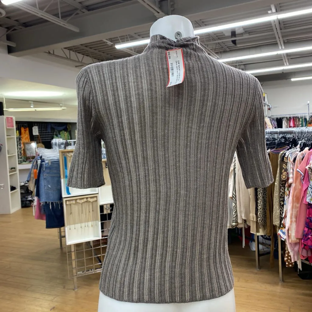 Zara open knit wool blend top S